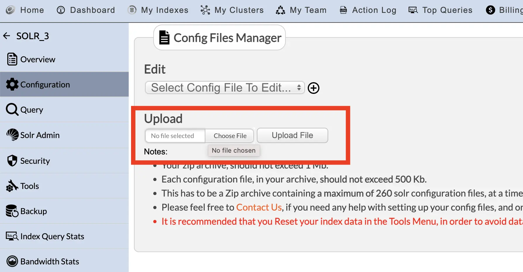 Opensolr Config Files Editor